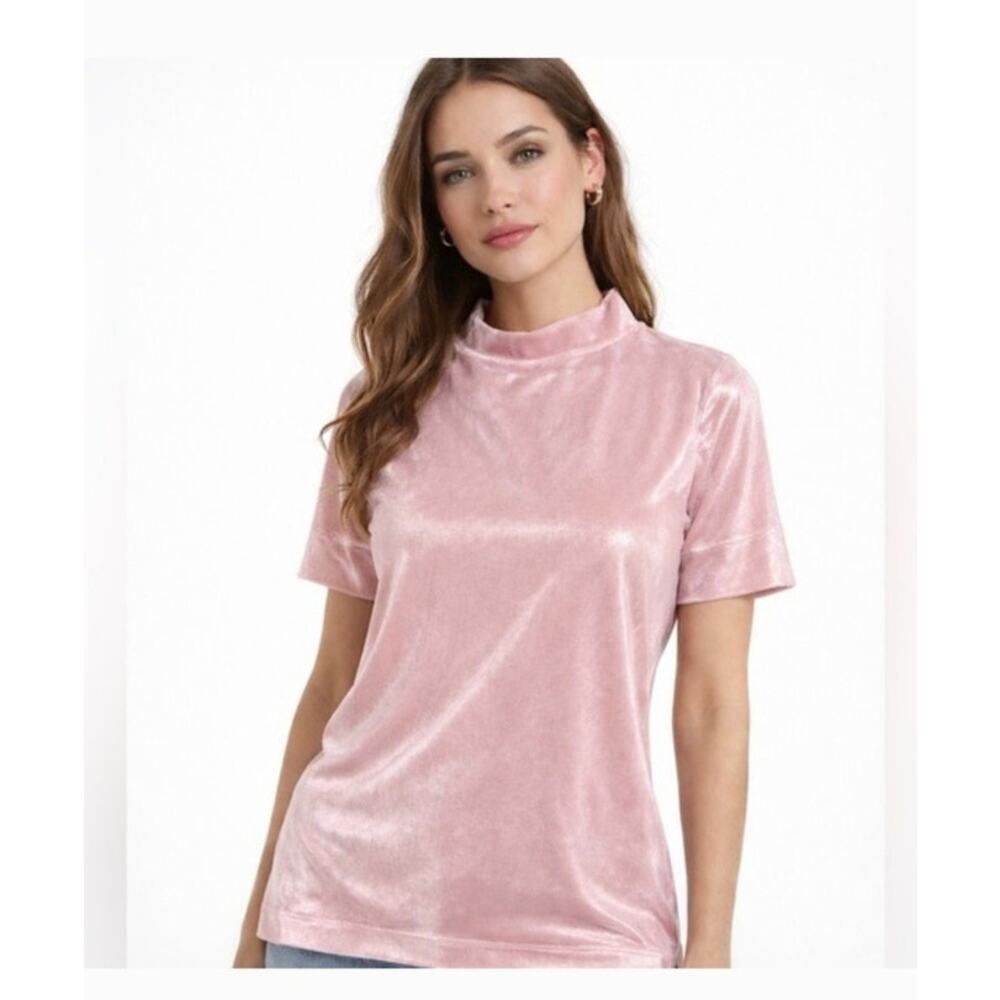 Anthropologie Blush Pink Velvet‎ Women's Top Size: S